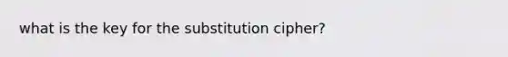 what is the key for the substitution cipher?