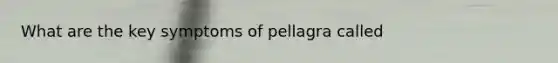 What are the key symptoms of pellagra called