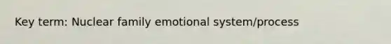 Key term: Nuclear family emotional system/process