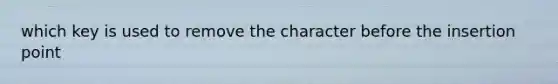 which key is used to remove the character before the insertion point