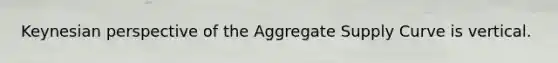 Keynesian perspective of the Aggregate Supply Curve is vertical.