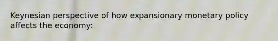 Keynesian perspective of how expansionary monetary policy affects the economy: