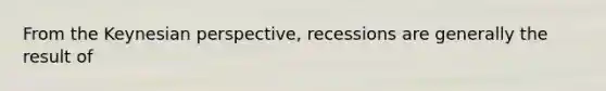 From the Keynesian perspective, recessions are generally the result of