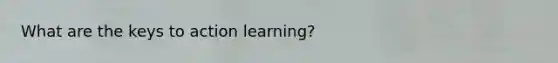 What are the keys to action learning?