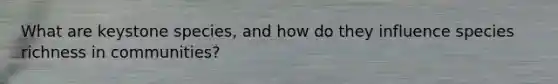 What are keystone species, and how do they influence species richness in communities?
