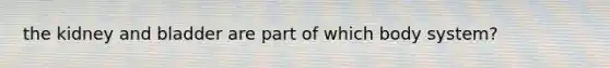 the kidney and bladder are part of which body system?