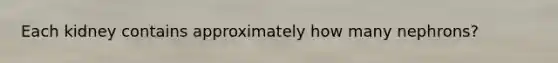 Each kidney contains approximately how many nephrons?