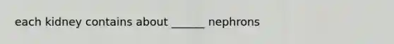 each kidney contains about ______ nephrons