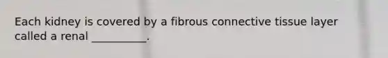 Each kidney is covered by a fibrous connective tissue layer called a renal __________.