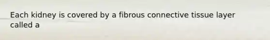 Each kidney is covered by a fibrous connective tissue layer called a