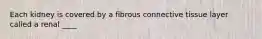 Each kidney is covered by a fibrous connective tissue layer called a renal ____