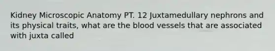 Kidney Microscopic Anatomy PT. 12 Juxtamedullary nephrons and its physical traits, what are the blood vessels that are associated with juxta called