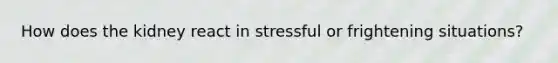 How does the kidney react in stressful or frightening situations?