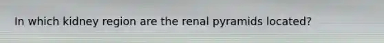 In which kidney region are the renal pyramids located?