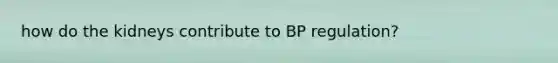 how do the kidneys contribute to BP regulation?