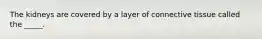 The kidneys are covered by a layer of connective tissue called the _____.