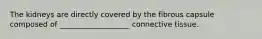 The kidneys are directly covered by the fibrous capsule composed of ___________________ connective tissue.