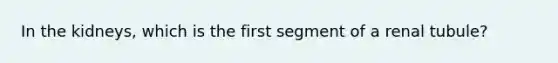 In the kidneys, which is the first segment of a renal tubule?