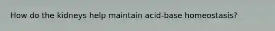 How do the kidneys help maintain acid-base homeostasis?