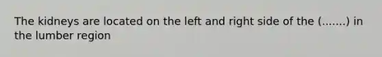 The kidneys are located on the left and right side of the (.......) in the lumber region