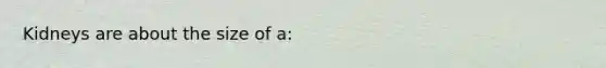 Kidneys are about the size of a: