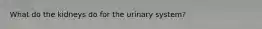 What do the kidneys do for the urinary system?