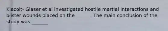 Kiecolt- Glaser et al investigated hostile martial interactions and blister wounds placed on the ______. The main conclusion of the study was _______