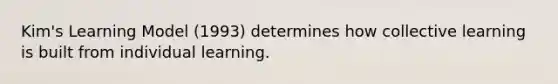 Kim's Learning Model (1993) determines how collective learning is built from individual learning.