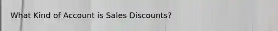 What Kind of Account is Sales Discounts?