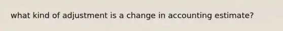 what kind of adjustment is a change in accounting estimate?