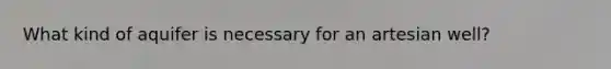 What kind of aquifer is necessary for an artesian well?
