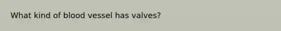 What kind of blood vessel has valves?