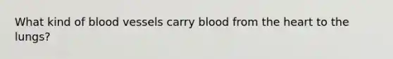 What kind of blood vessels carry blood from the heart to the lungs?