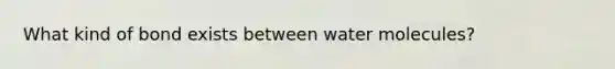 What kind of bond exists between water molecules?