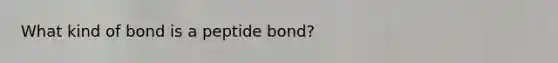 What kind of bond is a peptide bond?