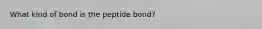 What kind of bond is the peptide bond?