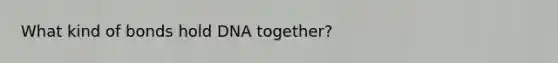 What kind of bonds hold DNA together?