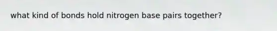 what kind of bonds hold nitrogen base pairs together?