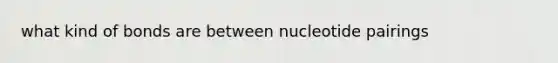 what kind of bonds are between nucleotide pairings