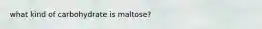 what kind of carbohydrate is maltose?