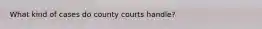 What kind of cases do county courts handle?