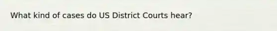 What kind of cases do US District Courts hear?