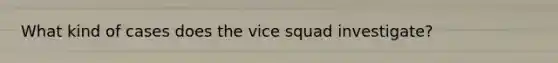 What kind of cases does the vice squad investigate?