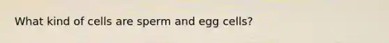 What kind of cells are sperm and egg cells?