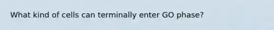 What kind of cells can terminally enter GO phase?