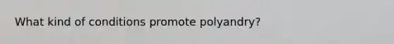 What kind of conditions promote polyandry?