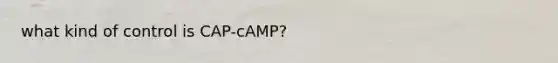 what kind of control is CAP-cAMP?