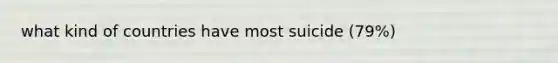 what kind of countries have most suicide (79%)