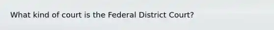 What kind of court is the Federal District Court?