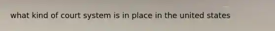 what kind of court system is in place in the united states